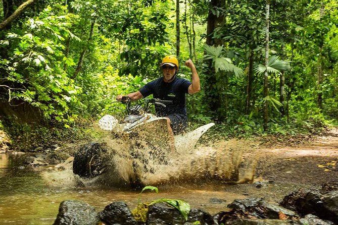5 Hour Off-Road ATV+ Zipline+ Waterfall Rappelling+ Tractor Jungle Tour - Waterfall rappelling at El Encanto