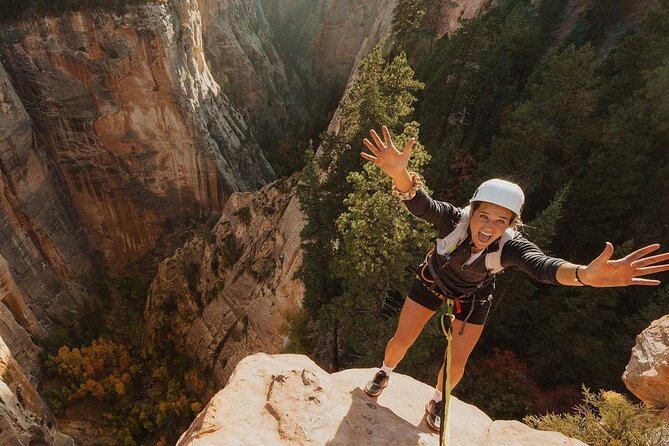 Above Zion Via Ferrata - Open Group Climb - The waterfall and the famous photo ledge