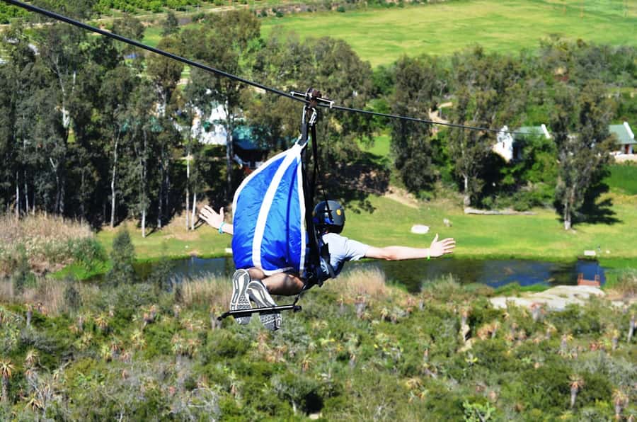 Adrenalin Addo Adventure Park: Superman Zipline - Flying face-first with automatic braking