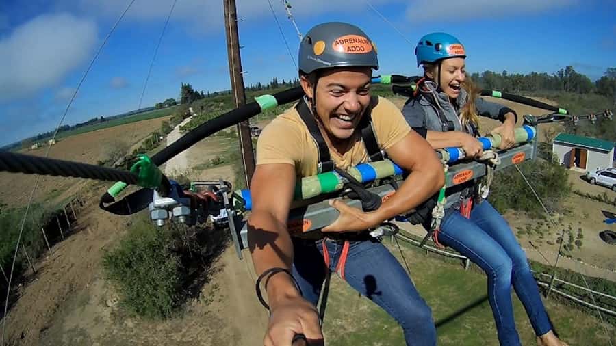 Adrenalin Addo Adventure Park: Zip Line and Giant Swing - Reaching the tower above the Sundays River