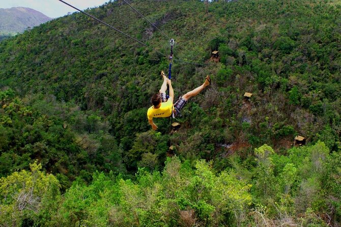 Adrenaline of Zipline el Valle from Samana Special for little cruisers - Flying above El Valle on a two-hour circuit