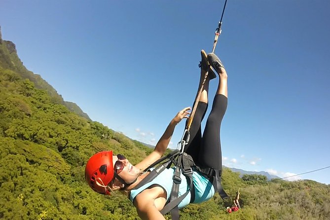 AdrenaLine Zipline Tour with WaterZip by Outfitters Kauai - The 1,800-foot race line brings out your competitive side