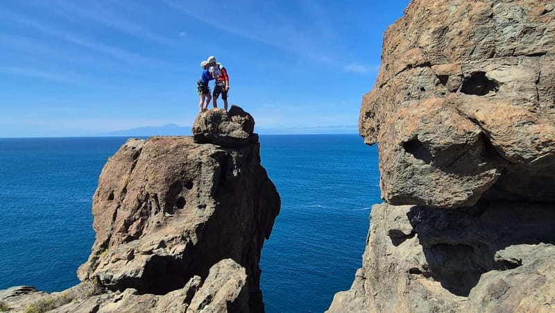 Agaete: Gran Canaria Coasteering. Marine Ferrata and Zipline - The 35-Meter Zipline Over the Atlantic