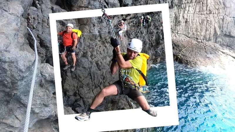 Agaete: Gran Canaria Coasteering. Marine Ferrata and Zipline - The Hike to the Aboriginal Cave