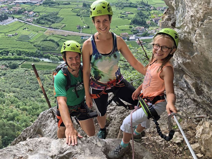Arco: Via Ferrata Family-Friendly Climbing Tour - Abseiling, the zip slide, and the high point