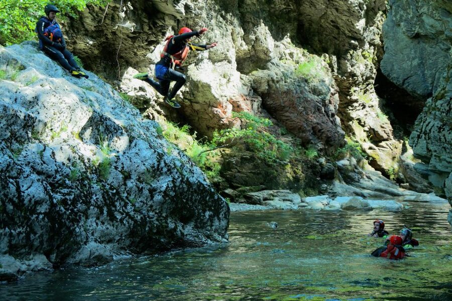 Bagni di Lucca: Canyoning Crazy - The blue lagoon is the route’s payoff