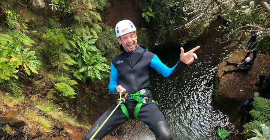 Beginner Canyoning Madeira - Rappelling down the waterfalls