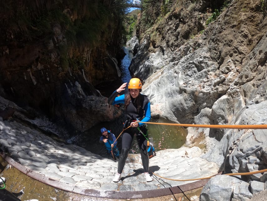 Benahavís: Canyoning Guided Tour at Guadalmina River - Entering the Guadalmina River near Benahavís