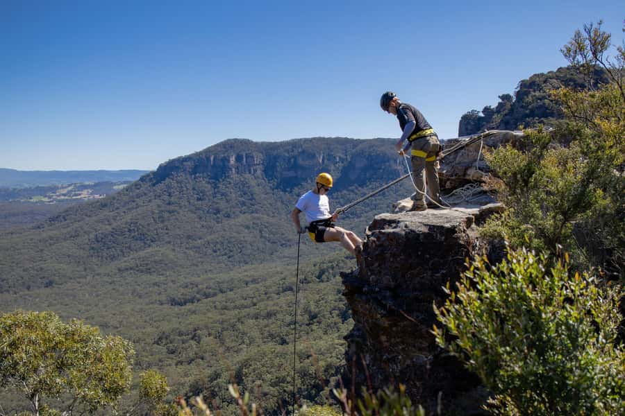 Blue Mountains: Abseiling and Canyoning Experience - The final 30-metre waterfall abseil