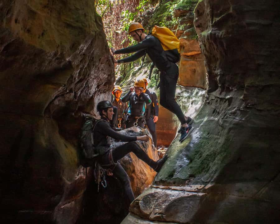 Blue Mountains: Abseiling and Canyoning Experience - Starting small before the 30-metre descent