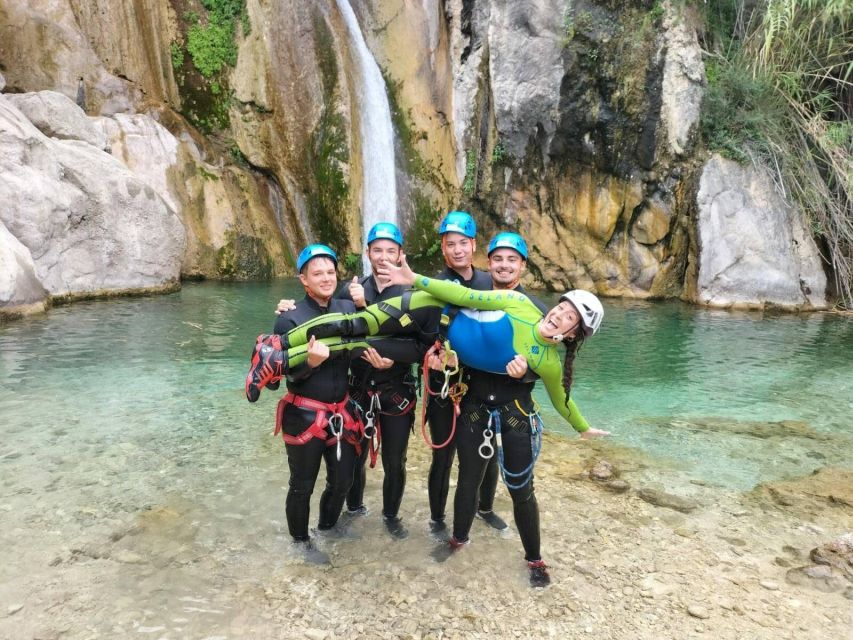 Bolulla: Estret de les Penyes Water Canyoning - The final 20-metre waterfall