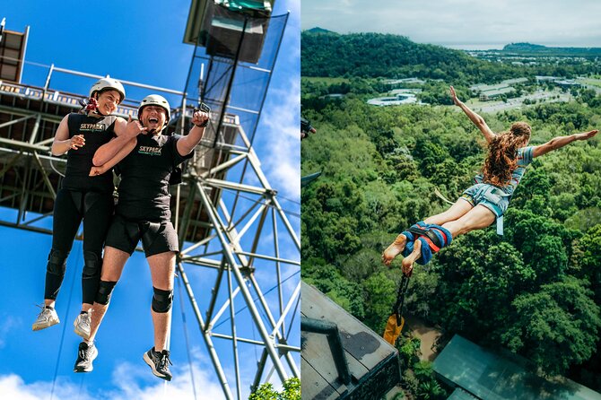 Bungy Jump & Giant Swing Combo in Skypark Cairns Australia - Two Cairns thrills above a rainforest lagoon