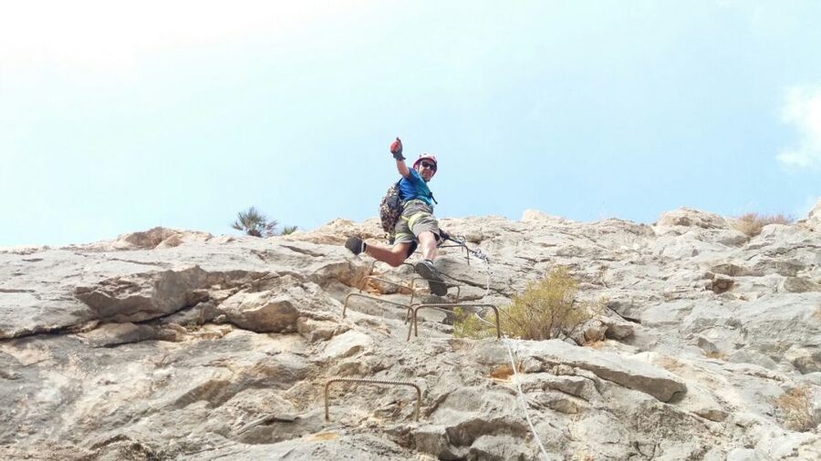 Caminito del Rey: Vía Ferrata Rappeling & Zip-Lining - Climbing the first vertical wall