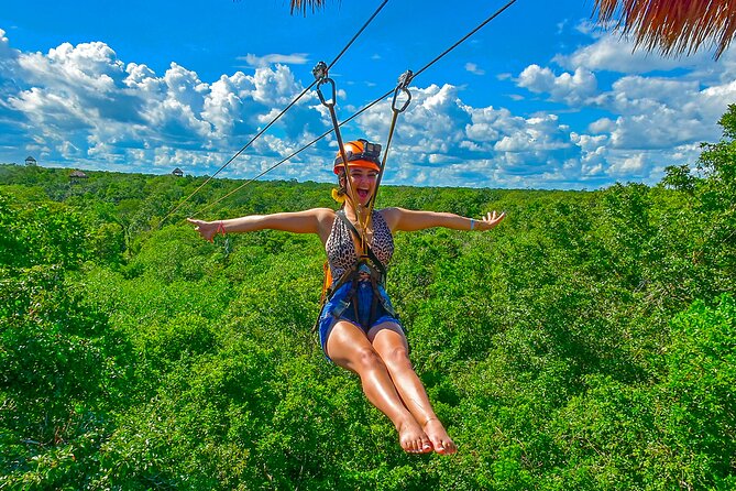 Cancun Cenote Tour: Snorkeling, Rappelling and Ziplining - Three ziplines over the jungle canopy