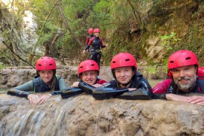 Canyoning and Zipline in Polylimnio Waterfalls