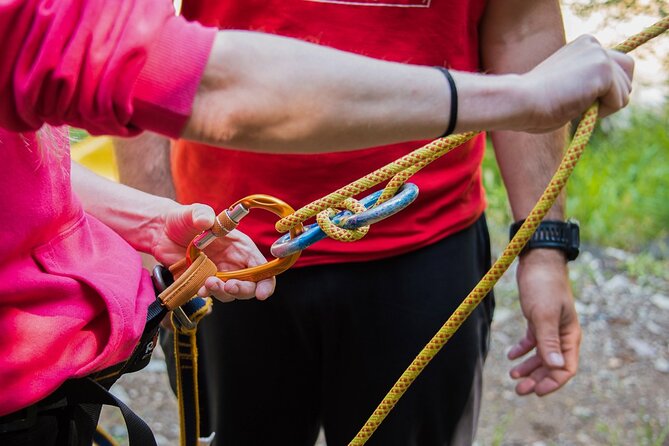 Canyoning and Zipline in Polylimnio Waterfalls - What the equipment and safety setup mean
