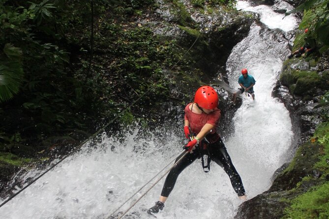 Canyoning Area 360 - Gear, safety talk, and the first rappel