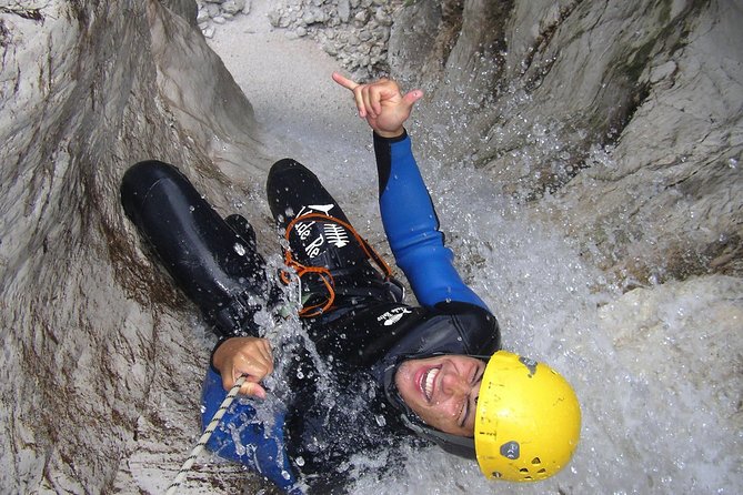 Canyoning Fratarica - Entering Fratarica Canyon from Bovec