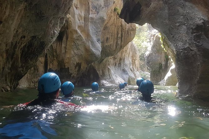 Canyoning Gorge Descent, river walk in Benahavis. - The canyon route: pools, waterfalls, and a cave-like section