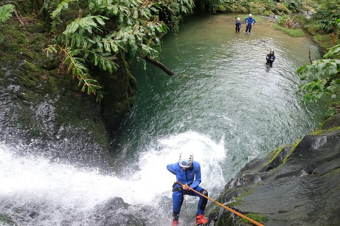 Canyoning in Ribeira da Salga - What the waterfall section feels like