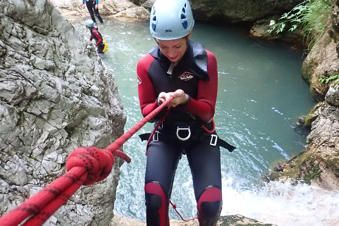 CANYONING in Susec from Bovec, Families welcome, photo service - What the guide support adds