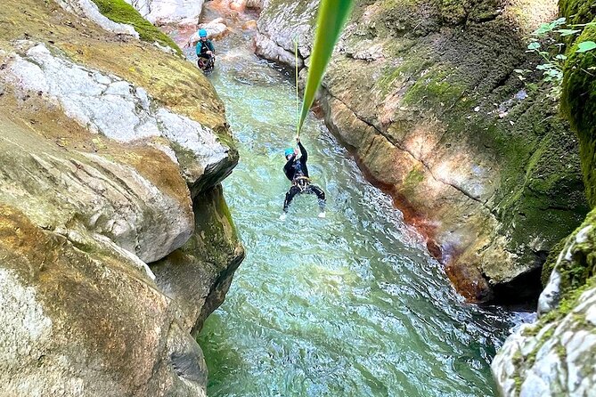 Canyoning sports day in the Furon en Vercors - Grenoble - Jumps, slides, rappels, and zip lines