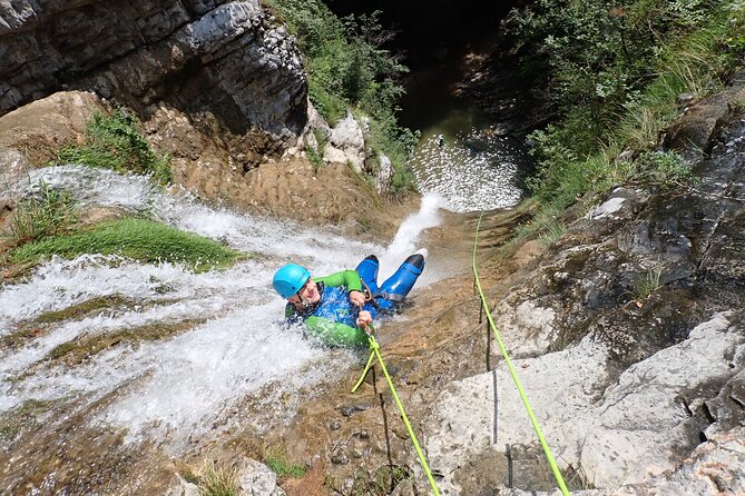 Canyoning "Vione" - advanced Canyoningtour also for sportive beginner - Swimming, jumps, and the Lake Garda view