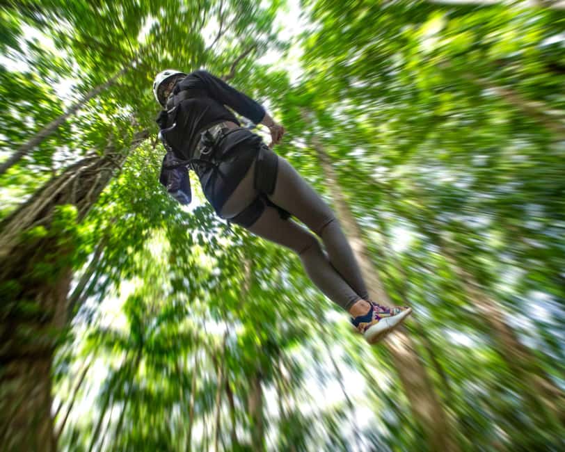 Castries, St. Lucia - Adrenaline Zipline - Flying above La Sorcière Mountain