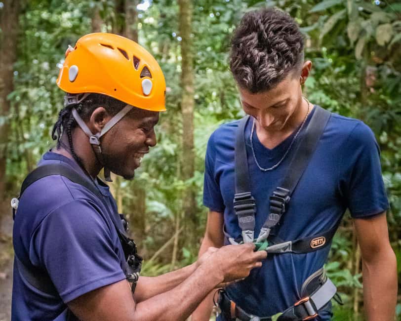 Castries, St. Lucia - Adrenaline Zipline - The guide-led rhythm