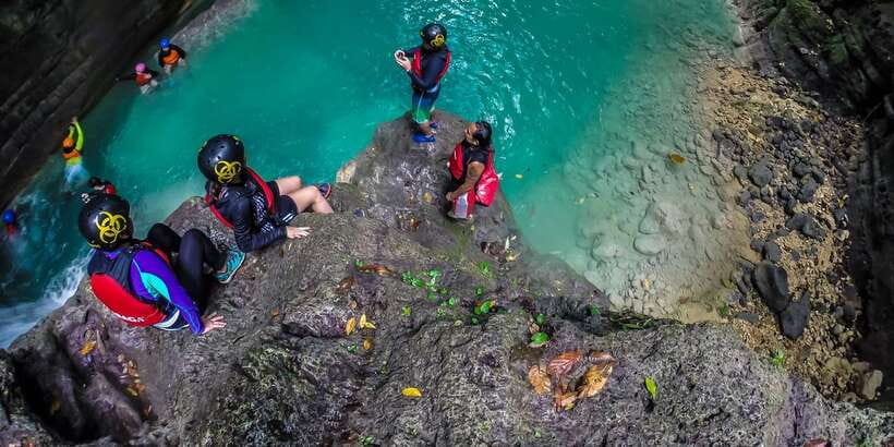 Cebu: Kawasan Falls Canyoneering & Cliff Jump Private Tour - Safety gear and the start of the canyoning route