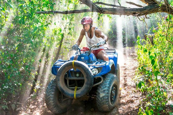 Coba Adventure: ATV, Rappel, Ziplines, Cenote, Archeological Zone Tour - ATV riding on the jungle route