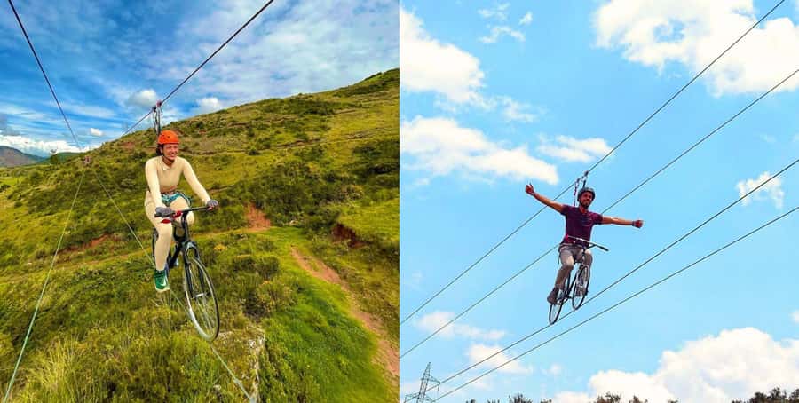 Cusco: Via Ferrata, Skybike, and Rappel Adventure - Rappelling down with an instructor