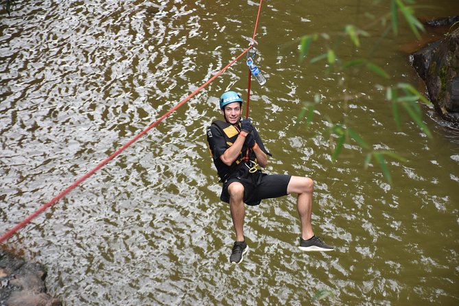 Dalat Canyoning Day Trip - The first test: an 18m dry abseil