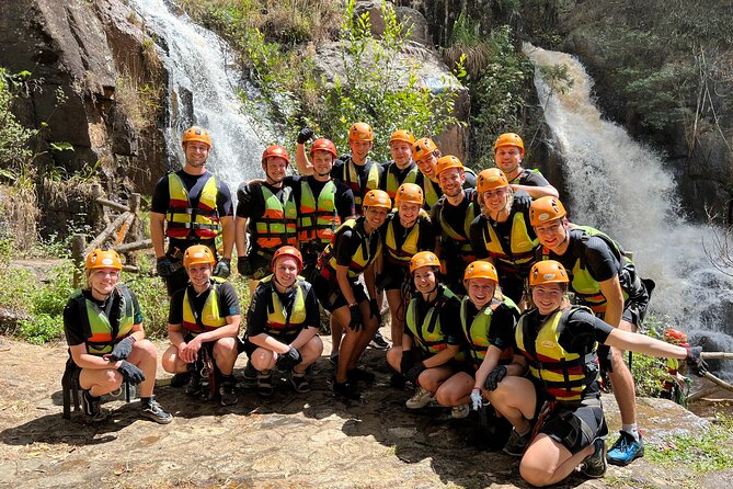 DaLat Canyoning & Experience 1500m Zipline - An 18-meter dry cliff descent