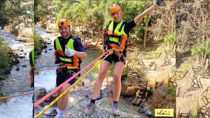 Dalat: Canyoning Extreme Adventure Vietnam - A 70-meter zipline changes the rhythm