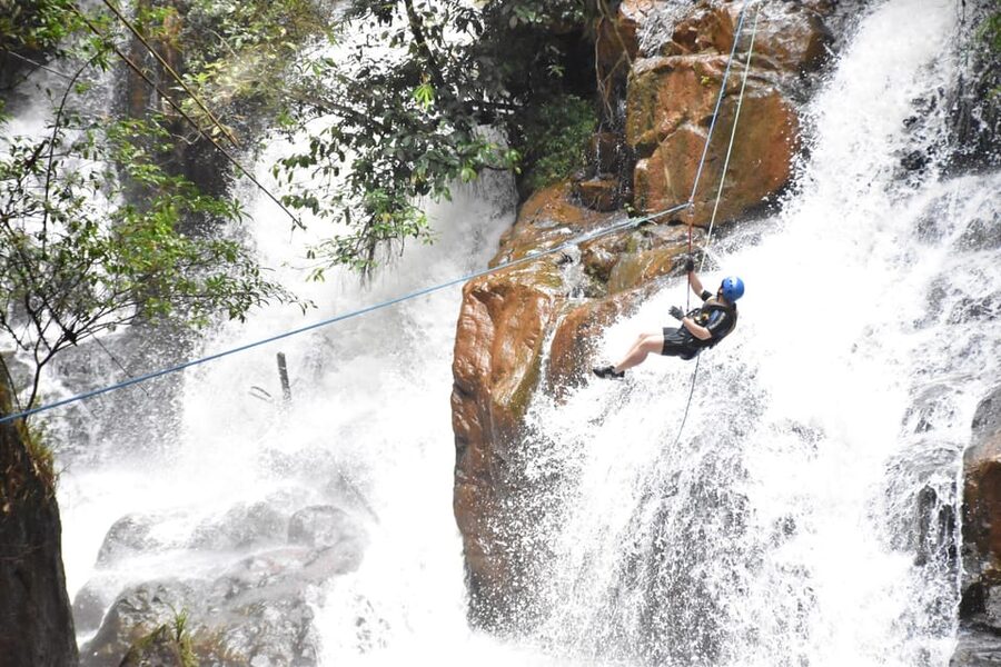 Dalat canyoning tour - A 30-meter waterfall, swimming, and a 70-meter zipline