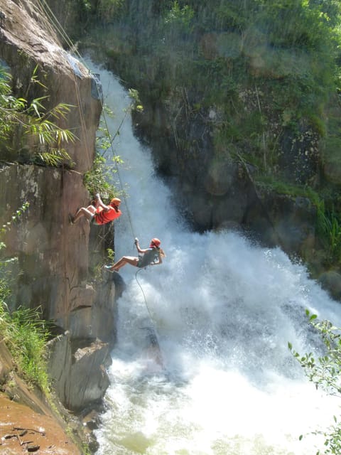 Dalat canyoning tour - The Washing Machine, the final 14-meter rappel