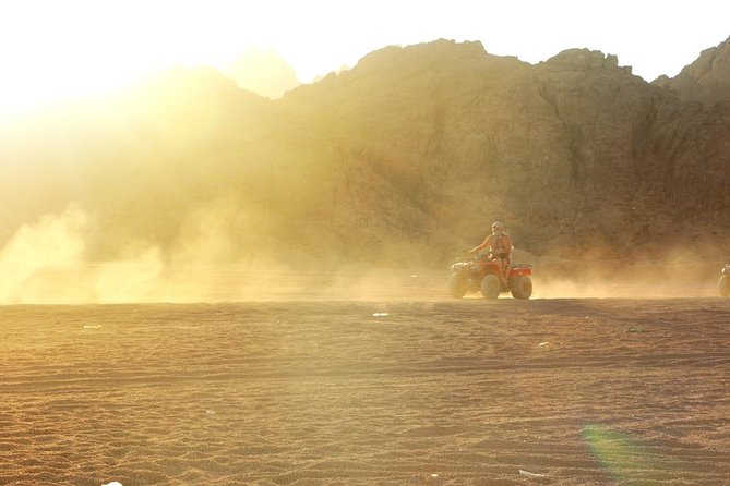 Desert Safari adrenaline tour in Sharm-Elsheikh on Quad ATVs bike - A Bedouin tent, tea, and a slower pace
