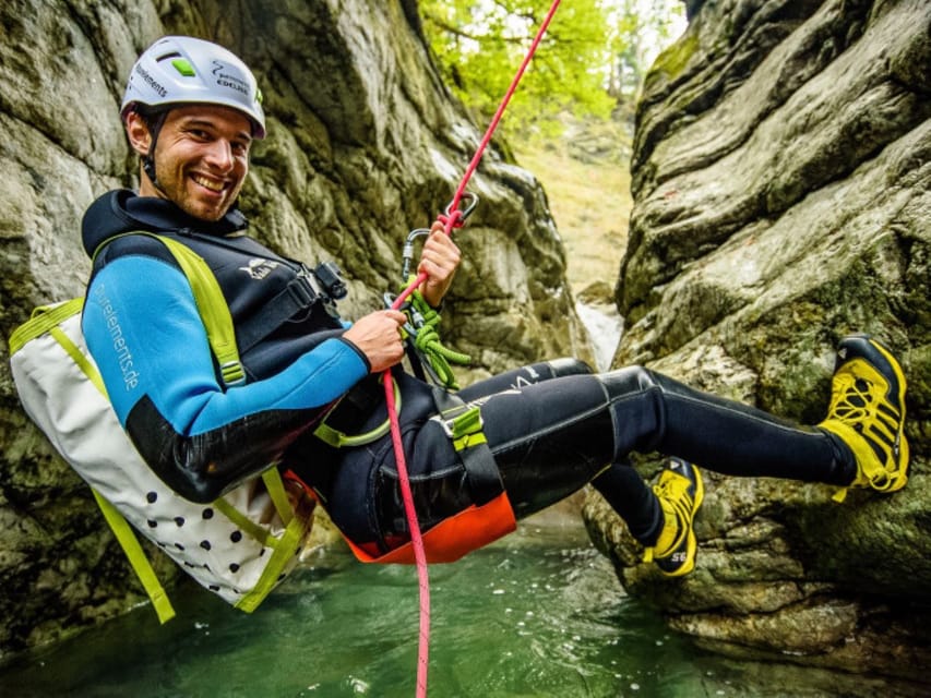 Dornbirn: Kobelach Canyon Exploration and Abseiling Tour - Choosing a line through rushing water