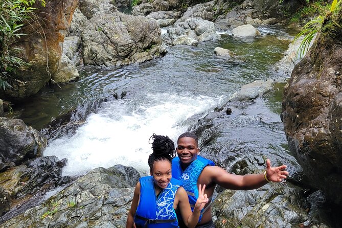 El Yunque Rainforest - Waterslide, Cliff jump, and Rope swing! - The natural pool, waterslide, and rope swing