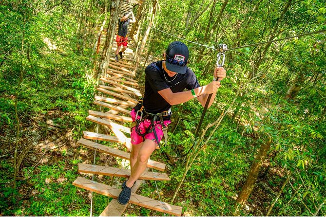 Extreme Day in Cancun: ATVs Zip Lines Cenote Lunch and Transport - Zip Lines, Hanging Bridges, and a Different Kind of Nerve Test