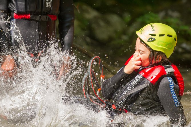 Family Canyoning - Getting fitted for the canyon