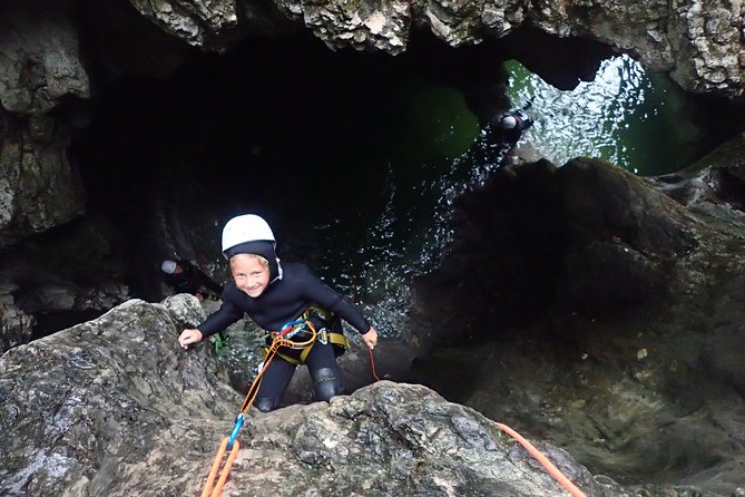 Family Canyoning near Lake Bled - Getting fitted and learning the safety basics