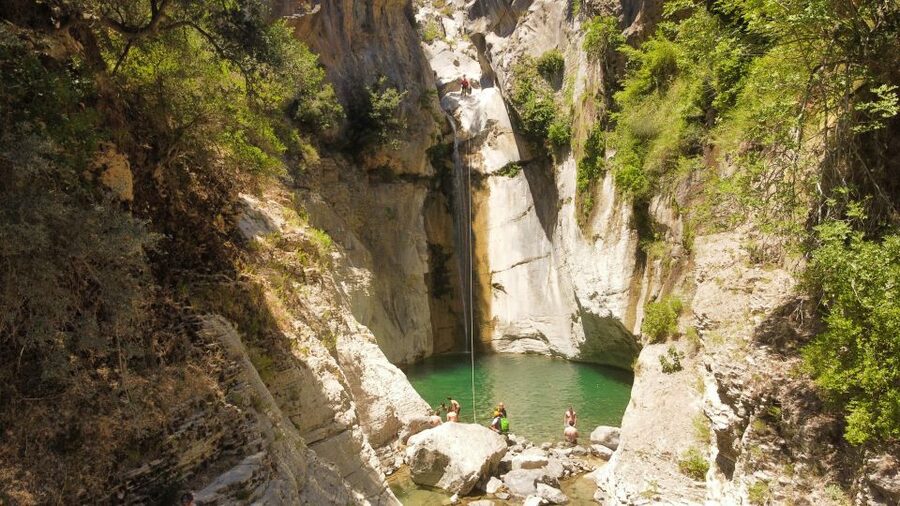 From Athens: Manikia Gorge Canyoning - Walking Up Before the Waterfall