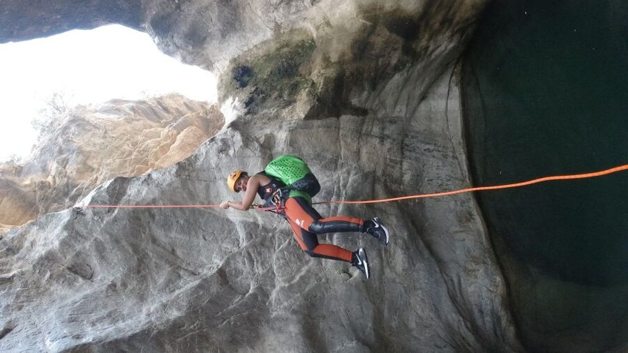 From Athens: Manikia Gorge Canyoning - Swimming in the Natural Pools