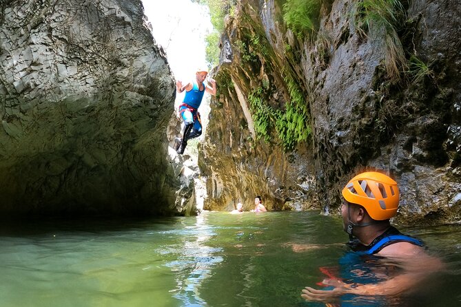 From Estepona: Guided Canyoning Tour on the Guadalmina River - Learning the 4-meter rappel
