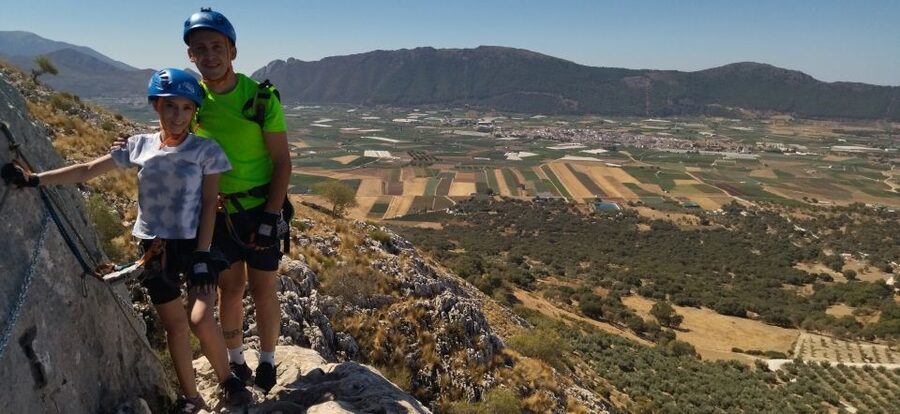 From Granada: Climb Zafarraya's 'Via Ferrata John Hogbin' - Reaching the summit, then sitting down to eat