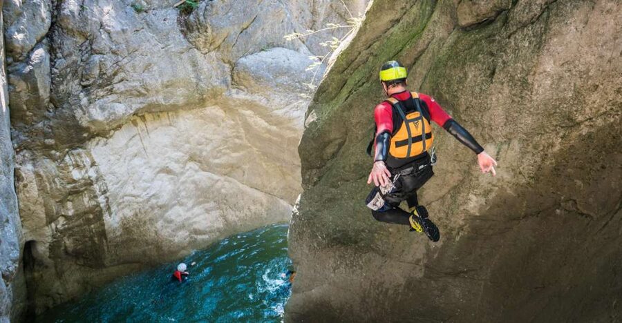 From Interlaken: Canyoning Chli Schliere - Getting fitted and prepared at the base