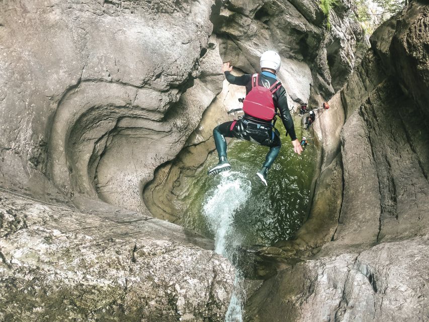 From Interlaken: Canyoning Chli Schliere - Lunch, drinks, and a hot shower afterward