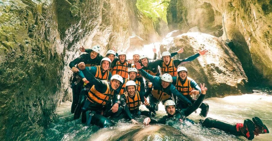From Interlaken: Local Canyoning Trip - Moving through the gorge, one obstacle at a time
